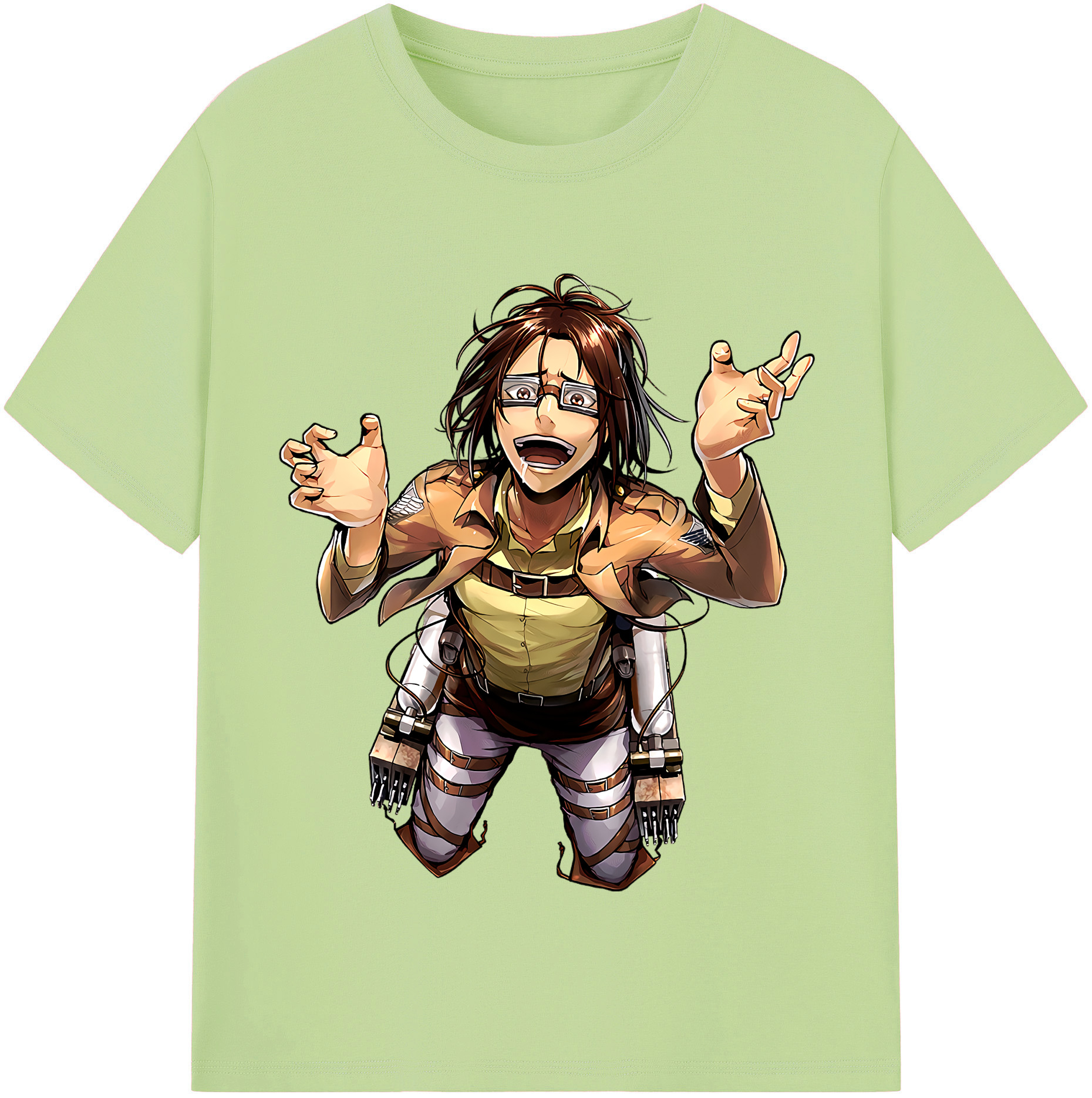 （画像用） 進撃の巨人 ハンジ·ゾエ Attack on Titan Hanji Zoe 綿100％半袖Tシャツ（フロントプリント）